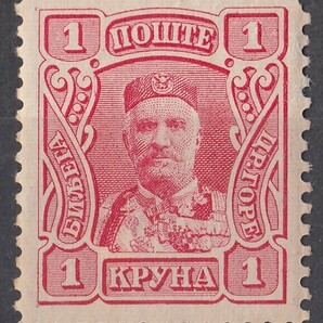 1907年モンテネグロ ニコラス1世像切手 1krの画像1