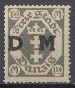 1922年自由都市ダンツィヒ 紋章図案公用切手 1,50M