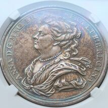 アン女王　ジョージ王配　銀メダル　NGC　1702年　イギリス　英国　アンティーク コイン　イングランド　金貨　銀貨　銅貨 _画像1