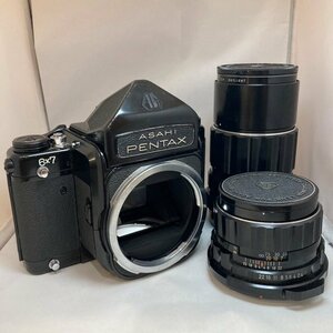 ASAHI PENTAX アサヒペンタックス 6×7 中判フィルムカメラ レンズ2個 1:4/200 1:2.4/105　初期型　YN　ABP