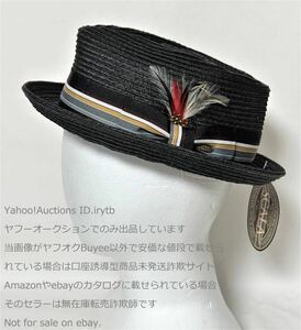 【新品タグ付き】【L】ドーフマンパシフィック スカラ オールアップ 麦わら帽子 Dorfman Pacific Co. SCALA ストローハット 羽飾り 帽子