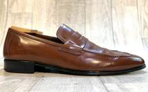 Salvatore Ferragamo フェラガモ◆25.5cm 8D◆コインローファー モカシン 革靴 本革 レザー ビジネスシューズ ドレスシューズ ITALY製 茶_画像3