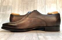 Santoni サントーニ◆24.5cm 6◆ITALY製◆プレーントゥ オックスフォードシューズ レザー 革靴 ビジネスシューズ ドレスシューズ メンズ 茶_画像4