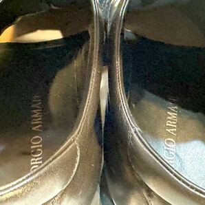 GIORGIO ARMANI ジョルジオ アルマーニ◆25.5cm 40.5◆レザースニーカー 紐靴 カジュアルシューズ 革靴 本革 ビジネス メンズ ITALY製 黒の画像8