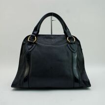 MARC JACOBS マークジェイコブス ハンドバッグ ショルダー付き ゴールド金具 エナメル レザー 黒 ブラック@KG62_画像4