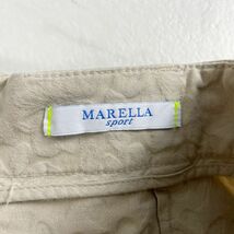 美品 MARELLA マレーラ 花柄 ジャガード ウエストリボン タックフレアスカート 膝丈 裏地なし レディース ボトムス ベージュ サイズL*OC519_画像6