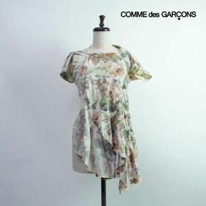 JUNYA WATANABE COMME des GARCONS 花柄 アシンメトリー 半袖チュニックブラウス トップス レディース サイズS*PC273