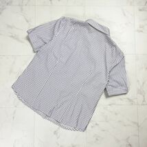美品 Leilian レリアン ストライプデザインシャツブラウス トップス レディース 白 青系 サイズ9*PC906_画像2