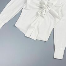 美品 NARACAMICIE ナラカミーチェ フロントフリル 襟付き長袖ブラウスシャツ トップス レディース 白 ホワイト サイズ1*PC22_画像3