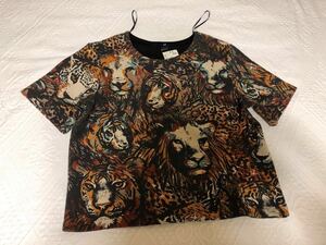  prompt decision *H&M H and M short sleeves lion pattern diver material size inscription S new goods unused goods 