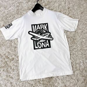 MARK&LONA マークアンドロナ 半袖モックネックシャツ　メンズ　ホワイト　白　マーク&ロナ　サイズ44 ゴルフウェア 中古美品 半袖Tシャツ 