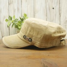 FS work Cap ワークキャップ ベージュ　ダメージ加工　ビンテージ加工　男女OK 送料\350♪　メンズ レディース　サイズ調整可_画像3