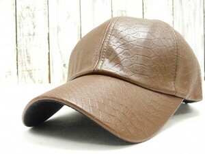 クロコダイル Imitation Leather CAP　ブラウン 送料\350 男女OK