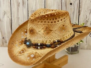  ten-gallon hat Brown turquoise postage \350 man woman OK men's lady's 