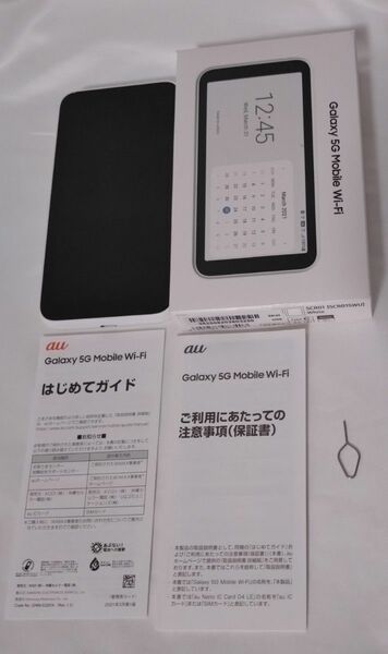 中古 au SIMフリー Galaxy 5G Mobile Wi-Fi SCR01 ホワイト 本体 利用制限◯ simカードなし