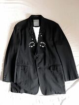 【希少】テーラードジャケット yohji yamamoto pour homme 96ss 花と少年期 フラワーカットワーク オーバーサイズジャケット _画像3