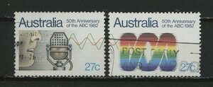 ∞オーストラリア　1982年　国営放送委員会50年　SC#830~31　使用済　2種完