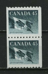 ∞カナダ　1994年　コイル切手/45C/国旗　SC#1396　未使用NH　1種2枚
