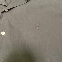 黒 コットン ralph lauren caldwell 半袖シャツ オープンカラーシャツ 開襟 ブラック 90s ビンテージ ラルフローレン polo_画像3