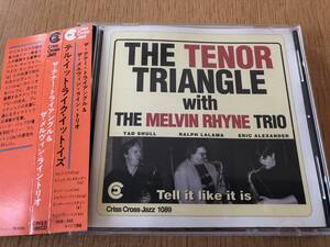 jamaica1543 中古JAZZ CD-良い THE TENOR TRIANGLE With The MELVIN RHYNE TRIO / Tell It Like It Is 8712474108923 帯付き国内盤