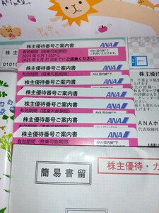 最新、ANA 株主優待 番号ご案内書