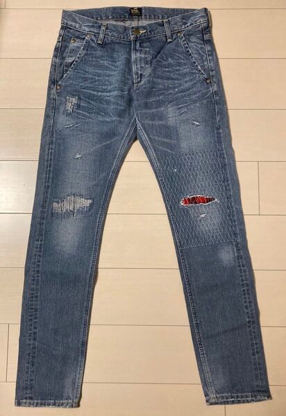 Lee × AKM 別注 ジーンズ ジーパン スキニー スリム リペア ダメージ クラッシュ 96108 デニム パンツ
