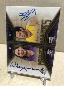 NBA UD Jordan Farmar & Sasha Vujacic dual Autograph Card