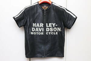 HARLEY DAVIDSON ハーレーダビッドソン 半袖 レザージャケット size L パンチングレザー 日本正規品