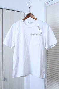 ★イタリア製jimi roos JR POCKET MAN T-SHIRT 17SS 刺繍胸ポケット付き半袖Tシャツ　　古着ユーズド男性メンズ服S白ホワイト海外国