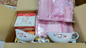 1 jpy start Sanrio Hello Kitty ki Tiga la spade tableware earthenware teapot lunch cooler,air conditioner back large amount set sale new goods unused ultra rare total 26 point 