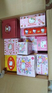 1 jpy start Sanrio Hello Kitty Kitty tableware kind multi-tiered food box pot guinomi shot glass Yoshino house Kitty McDonald's Kitty total 20 point 