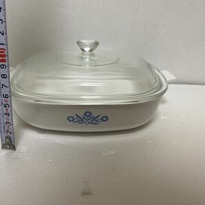 １円【未使用保管品】 コーニングウェア フローラルブーケ 浅型両手鍋 蓋付 パイレックス CORNING WARE 9IN アメリカ製 花柄 ヴィンテージの画像9