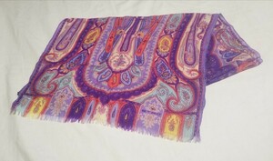 1751 free shipping ETRO Etro stole peiz Lee pattern scarf wool silk purple series 