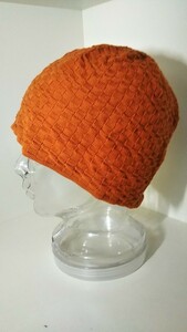 1802送料100円 MIZUNO MILLINER 水野ミリナー 帽子 綿 コットン ニットキャップ 春夏 オレンジ系 キャップ 日本製 