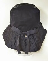 1708送料200円 LANVIN en Bleu ランバン オンブルー ハット 帽子 レディース 黒 ブラック リボン 春夏 日除け_画像2