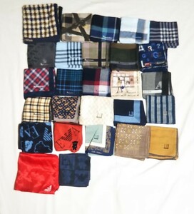 1686 postage 500 jpy brand handkerchie scarf hand towel 27 point set Aquascutum Dunhill Armani together large amount 