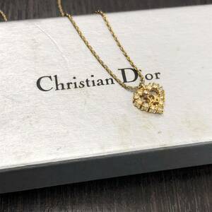 Christian Dior クリスチャンディオール アクセサリー 小物 ロゴネックレス ラインストーン 人気 ハート 箱付き レディース おしゃれ