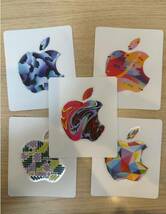 【送料無料】Apple gift card アップル ギフトカード ステッカー シール（使用済み）Apple iTunes 5種類(合計55枚)_画像1