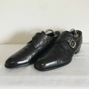 ルイヴィトン LOUIS VUITTON ダミエ レザーシューズ ブラック 6.5 25.5cm 革靴 ドレス ビジネスシューズ