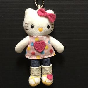  present condition goods height 10.8cm Hello Kitty long-legged Kitty ball chain mascot key holder soft toy Sanrio Hello kitty doll inspection 2000 period 