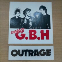 G.B.Hステッカーシール Charged GBH UKPunk Hardcore ステッカー シール / OUTRAGE ロゴレタッカー 非売品 NOT FOR SALE スラッシュメタル_画像1