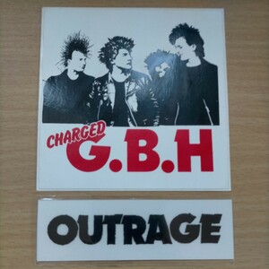 G.B.H sticker seal Charged GBH UKPunk Hardcore sticker seal / OUTRAGE Logo re Tucker not for sale NOT FOR SALE slash metal 