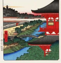 真作保証 東京都伝統工芸品　歌川広重 　木版画 名所江戸百景 　#053 増上寺塔赤羽根　 初版1856-58年頃　　広重の世界を唸らせた名構図!　_画像4