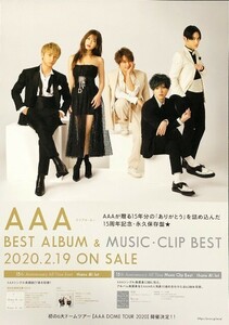 ☆AAA B2 告知 ポスター 「15th Anniversary All Time Best thanx AAA lot」 未使用