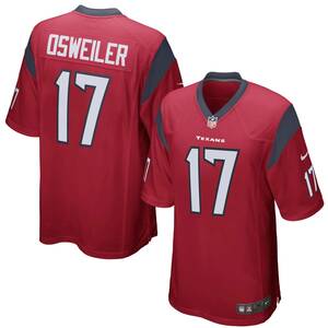 BA47)NIKE HoustonTexans Brock Osweiler ゲームシャツ/NFL/ヒューストン・テキサンズ/赤/L/正規