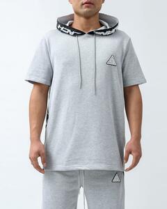 AZ50)BLACK PYRAMID ZIP PANEL パーカー半袖(Y1161882)GREY/ブラックピラミッド/クリスブラウン/M/XL/USサイズ