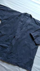 古布　木綿　作務衣上着　やや厚めの生地　Ｌサイズ　紺色　リメイク