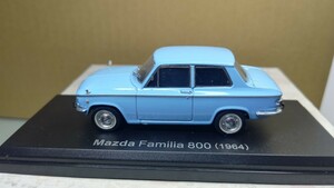 スケール 1/43 Mazda Familia 800 1964年 ！ マツダ ファミリア！ 国産名車コレクション！ 左ミラー欠落。