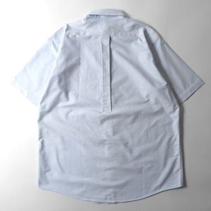 エルエルビーン L.L.Bean WRINKLE RESISTANT コットン100% オックスフォードボタンダウンシャツ 半袖 形態安定 16-REG Lブルー m0501-1の画像2