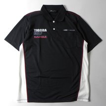 ティゴラ TIGORA ロゴ刺繍 ドライポロシャツ 半袖 胸ポケット メッシュ切替 ゴルフウェア L ブラック m0507-11_画像1